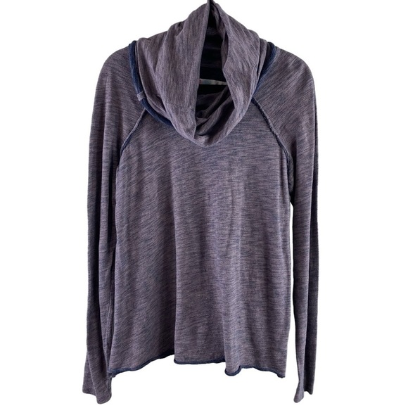 Free People Beach 2-Tone Purple Heather Cowl Neck Slouchy Top One Size - Picture 1 of 15